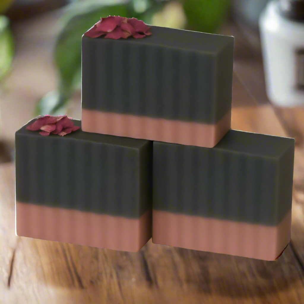 Charcoal Lemon Rose Loaf Soap