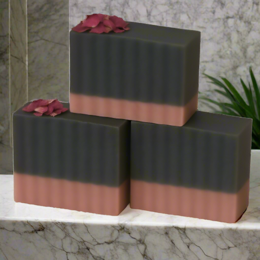 Charcoal Lemon Rose Loaf Soap